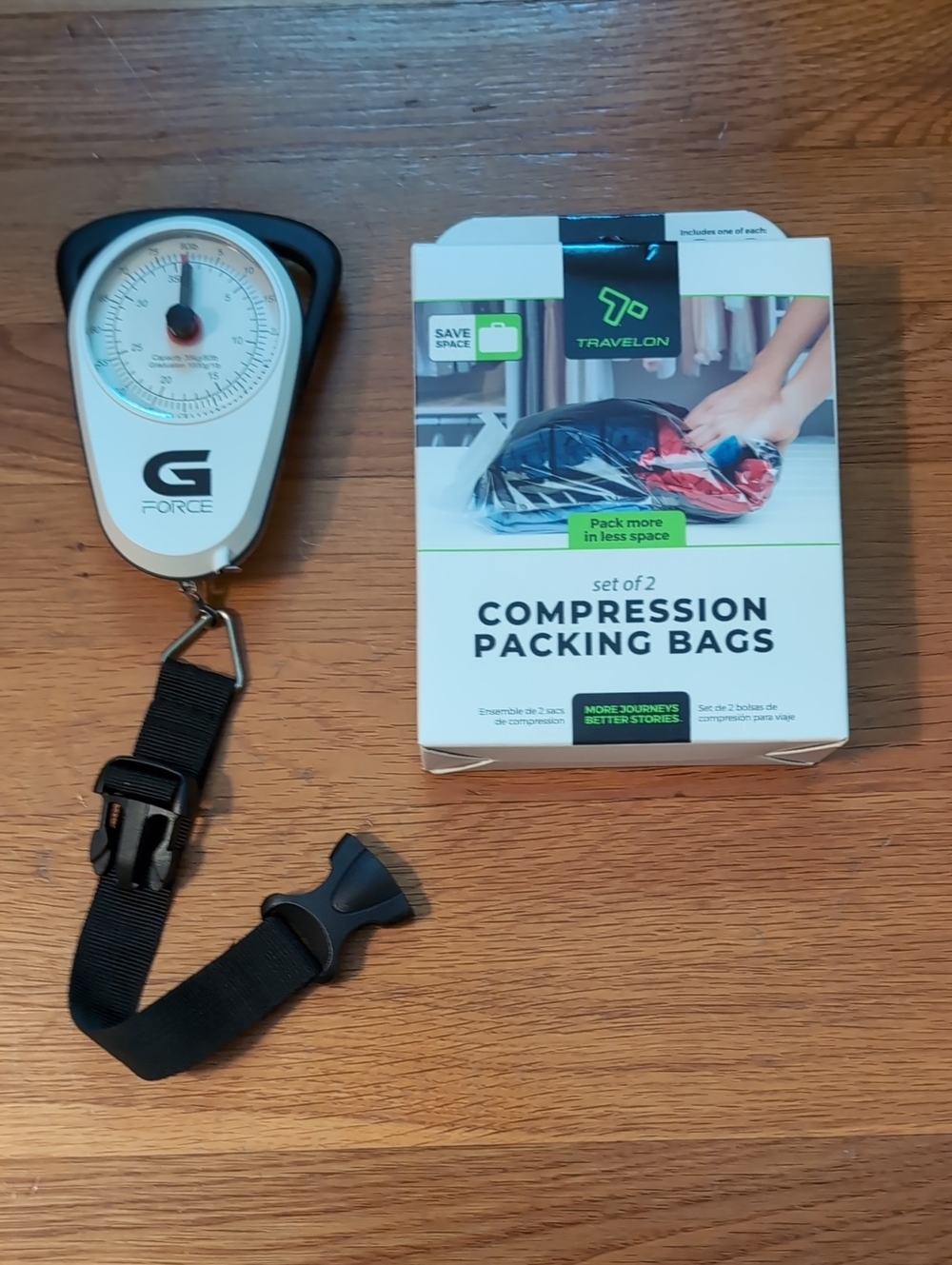 Travelon Compression Packing Bags(2) & G-Force Luggage Scale